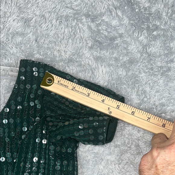 Dark Green Sequin Top - Picture 8 of 10